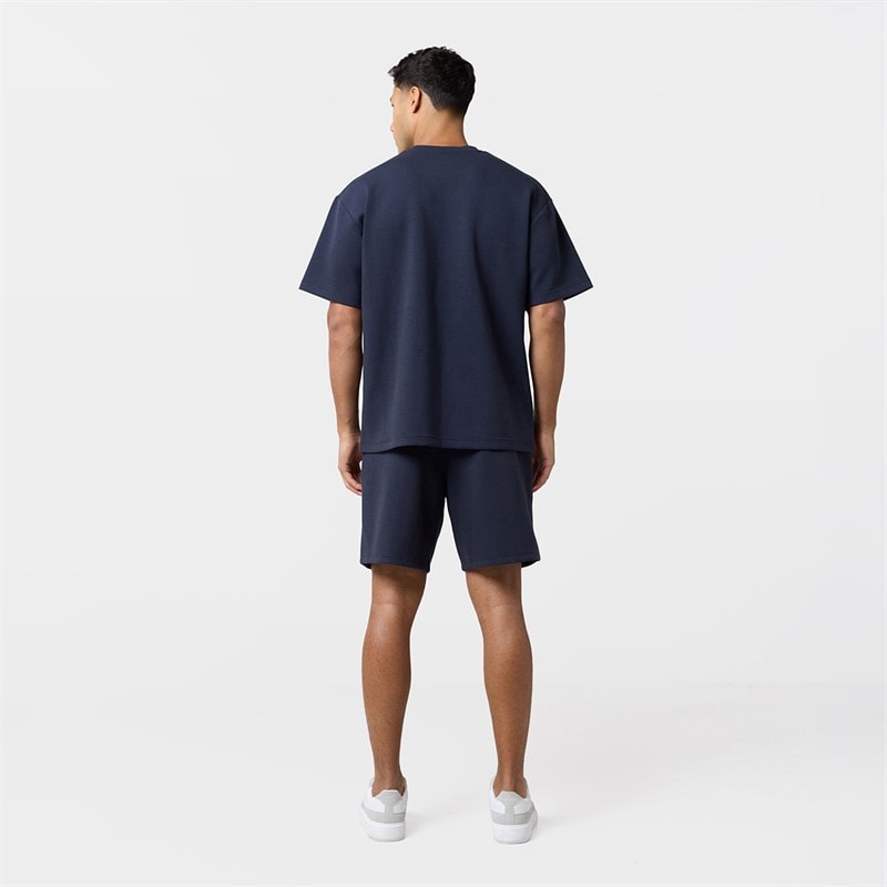 Closure London Mens Smart Scuba T-Shirt And Shorts Set Navy - Image 2