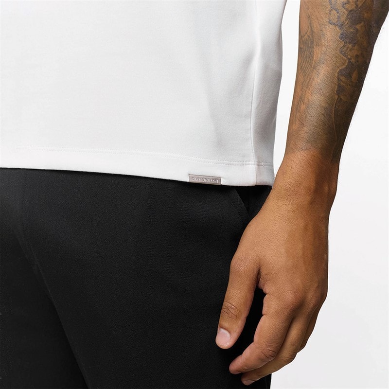 Closure London Mens Relaxed Scuba T-Shirt White - Image 3