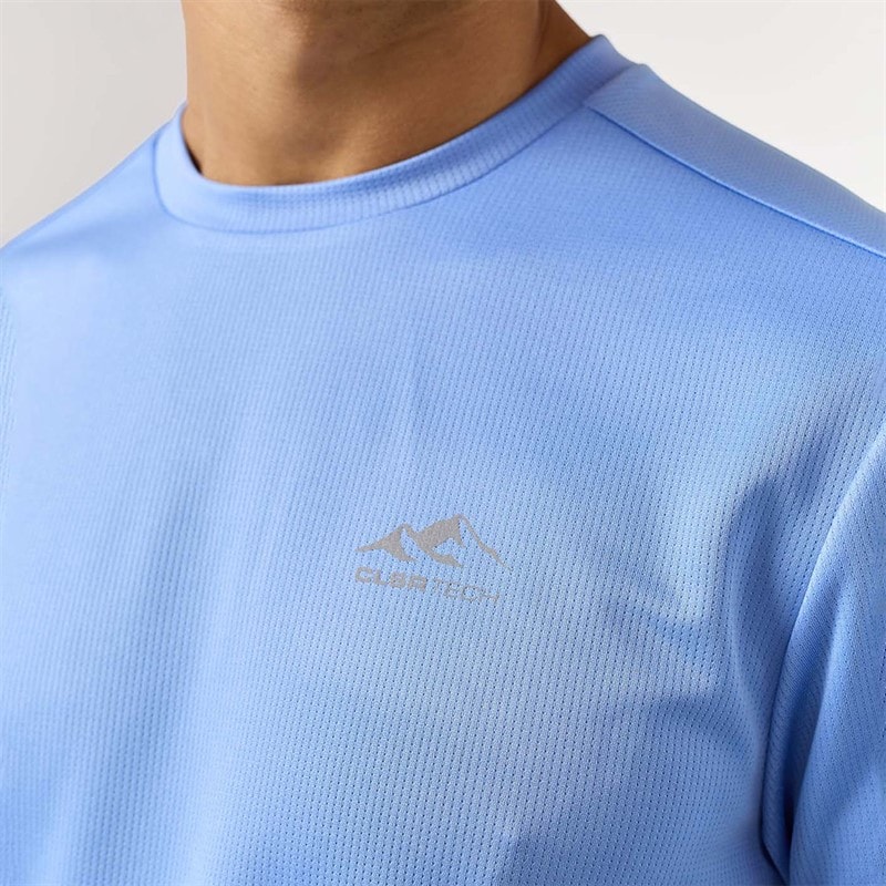 Closure London Mens Core Tech T-Shirt Cornflower Blue - Image 3