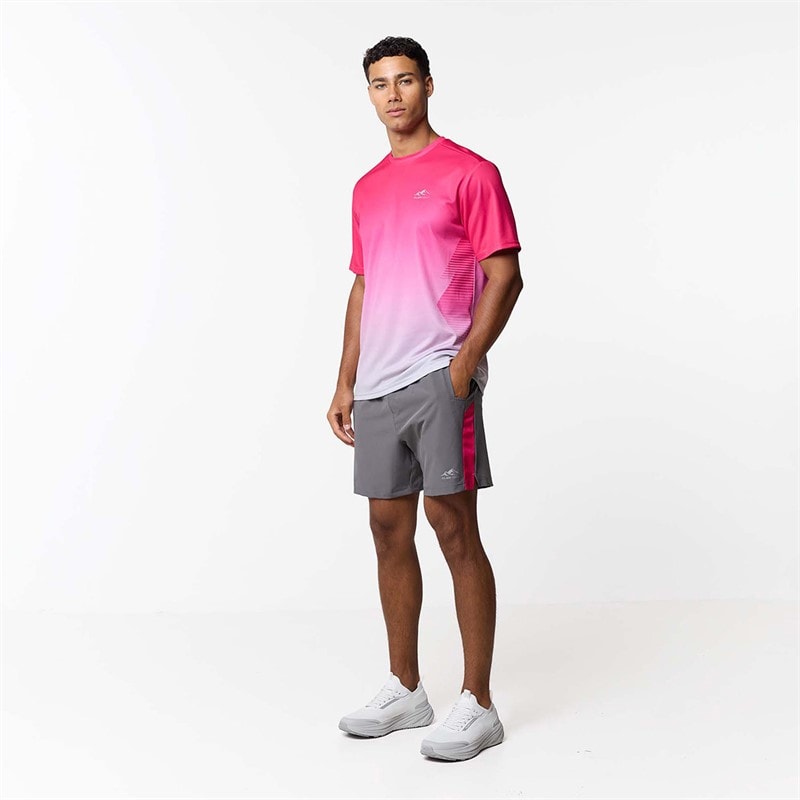 Closure London Mens Gradient Print T-Shirt And Shorts Set Pink/Charcoal - Image 2