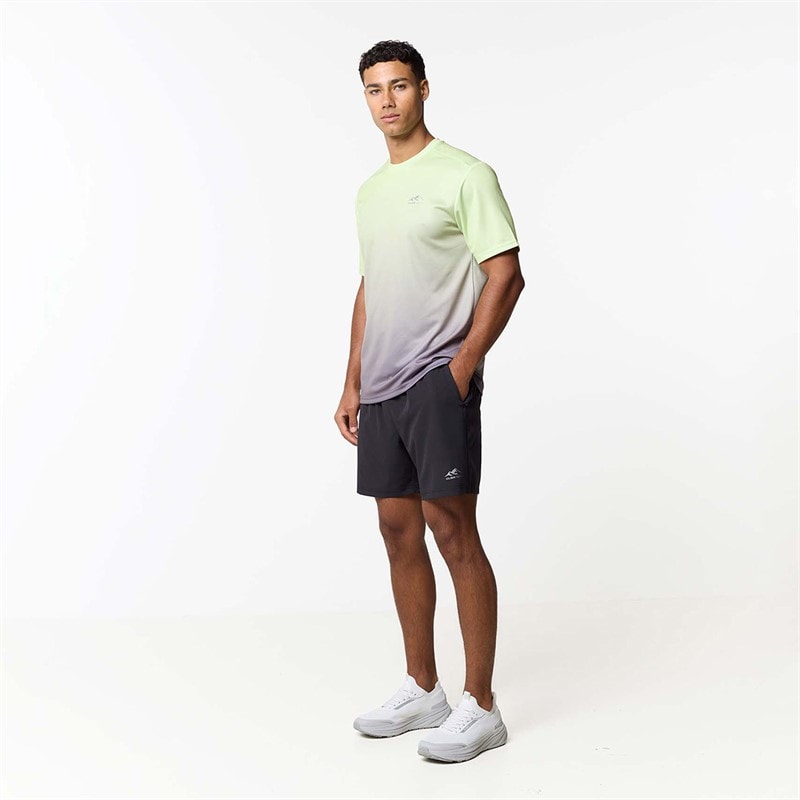 Closure London Mens Ombre Poly T-Shirt Lime/Charcoal - Image 2