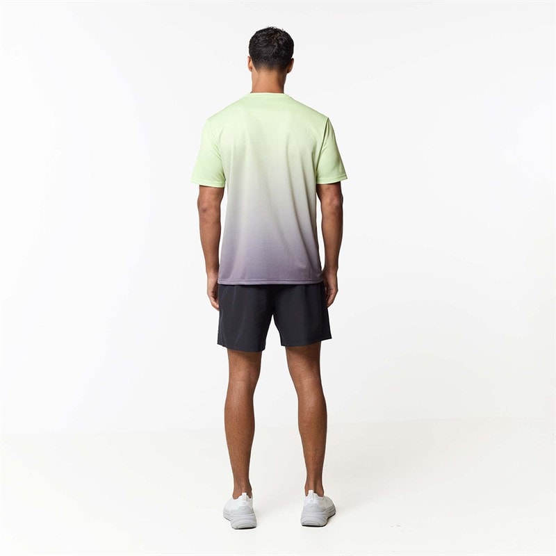 Closure London Mens Ombre Poly T-Shirt Lime/Charcoal - Image 3