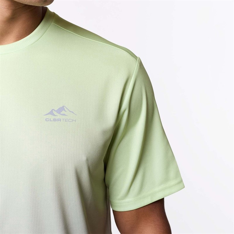 Closure London Mens Ombre Poly T-Shirt Lime/Charcoal - Image 4