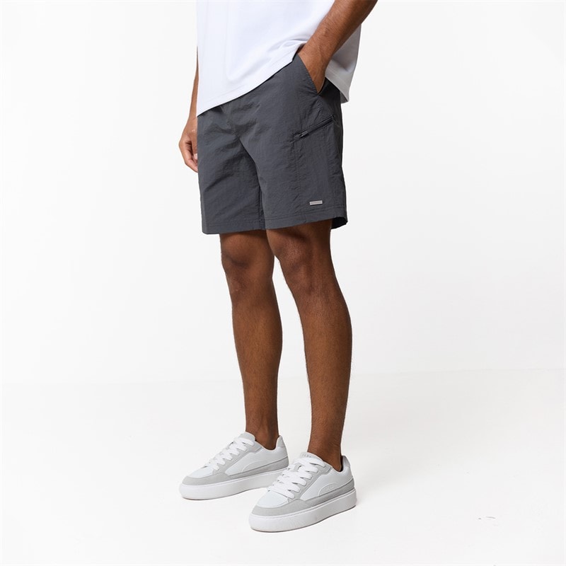 Closure London Mens Zip Tech Pocket Shorts Charcoal - Image 1