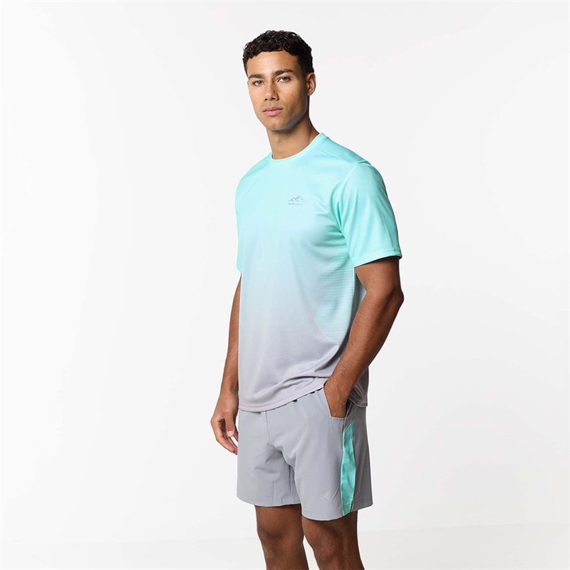 Closure London Mens Gradient Print T-Shirt And Shorts Set Aqua/Ice - Image 1