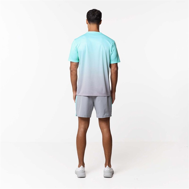 Closure London Mens Gradient Print T-Shirt And Shorts Set Aqua/Ice - Image 3