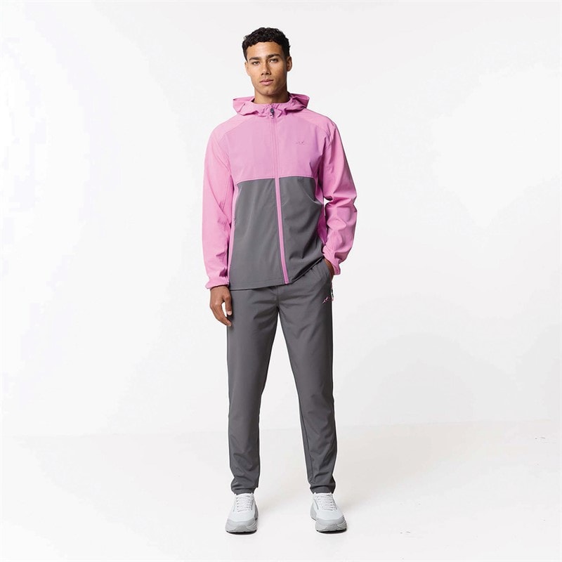 Closure London Mens Tech Tracksuit Charcoal/Pink
