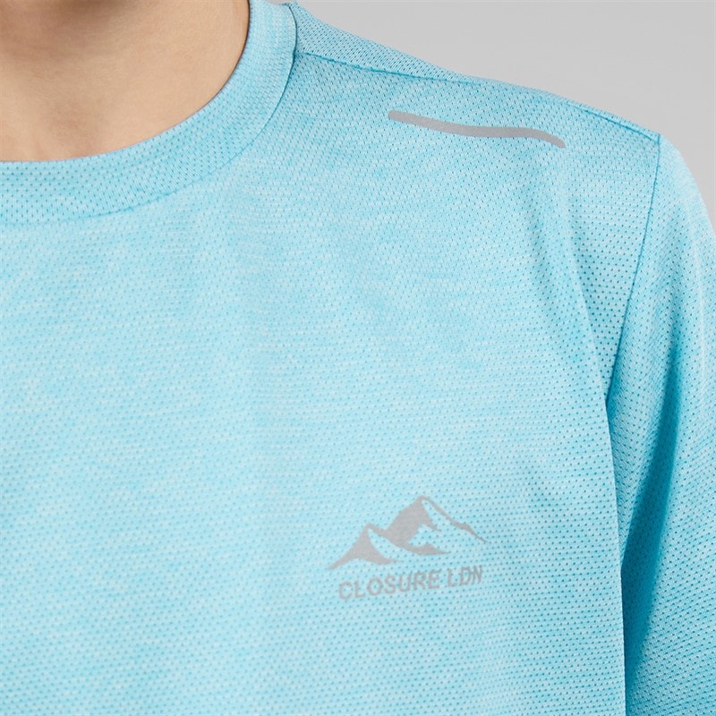 Closure London Boys Space Dye T-Shirt And Shorts Training Set Sky Blue/Navy - Image 3