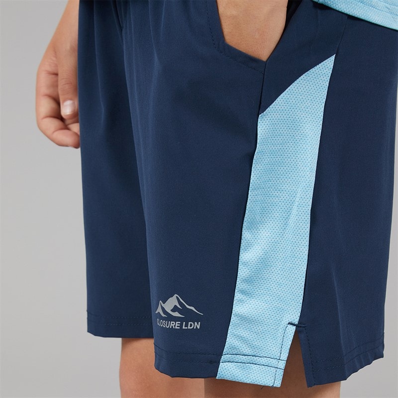 Closure London Boys Space Dye T-Shirt And Shorts Training Set Sky Blue/Navy - Image 5