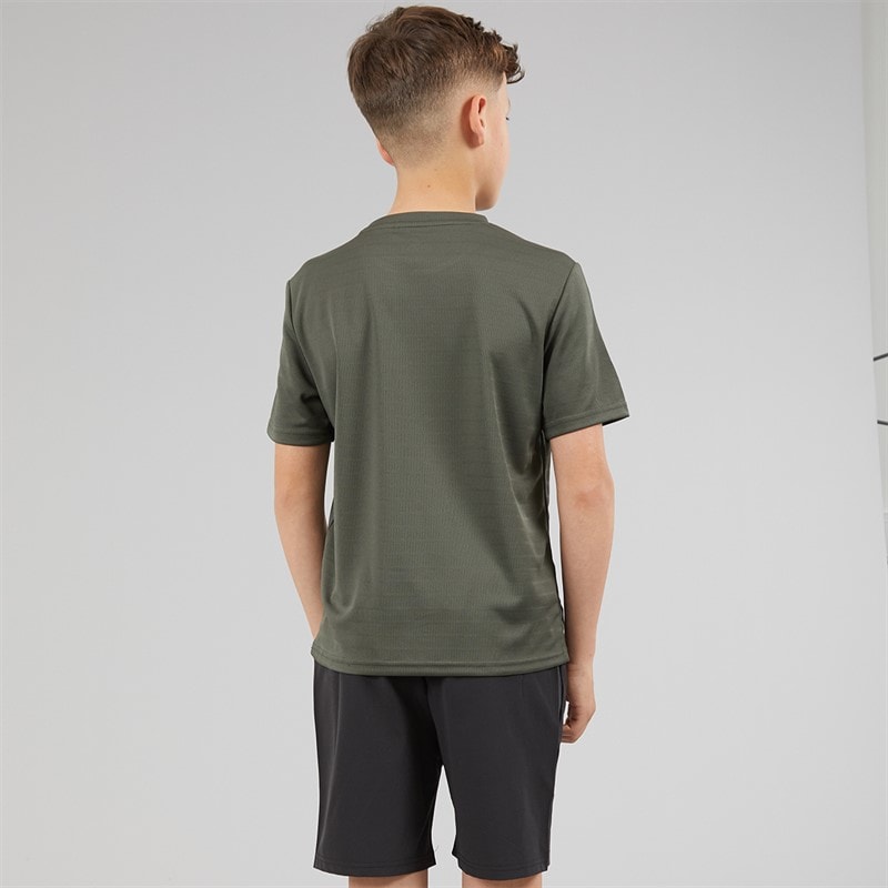 Closure London Boys Training Poly T-Shirt And Shorts Set Khaki/Black - Image 2