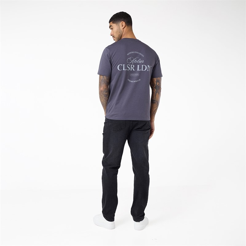 Closure London Mens Atelier Essentials T-Shirt Charcoal - Image 3
