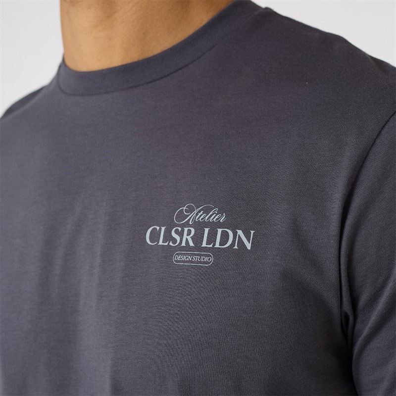 Closure London Mens Atelier Essentials T-Shirt Charcoal - Image 5