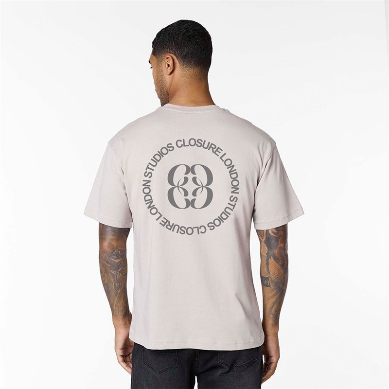Closure London Mens Emblem T-Shirt Stone - Image 2