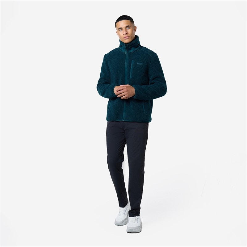 Closure London Mens Borg Mid Layer Coat Teal - Image 2