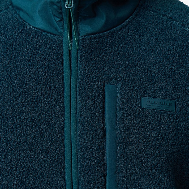 Closure London Mens Borg Mid Layer Coat Teal - Image 4