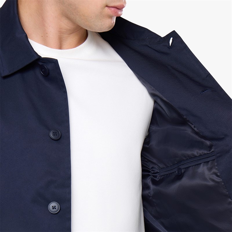 Closure London Mens Smart Mac Coat Navy - Image 4