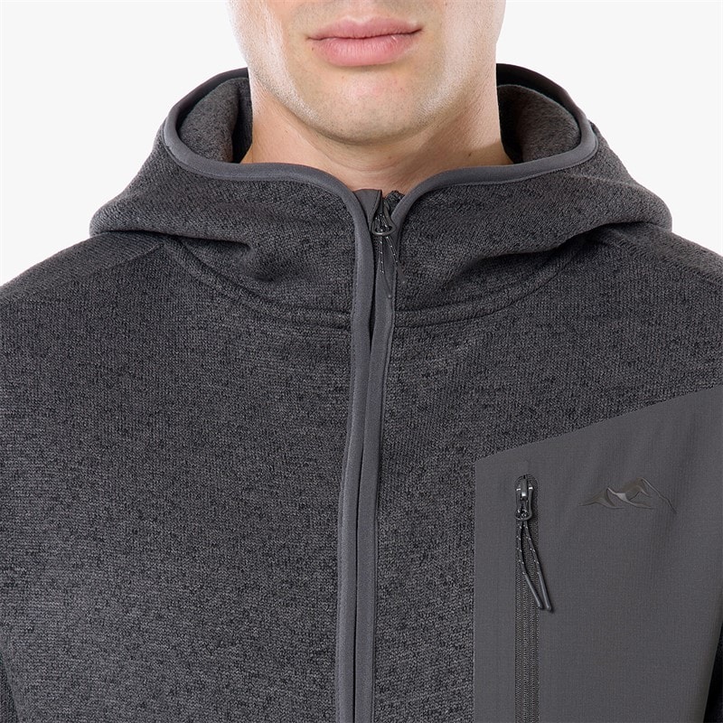 Closure London Mens Tech Knit Zip Through Jacket Slate Grey - Image 4