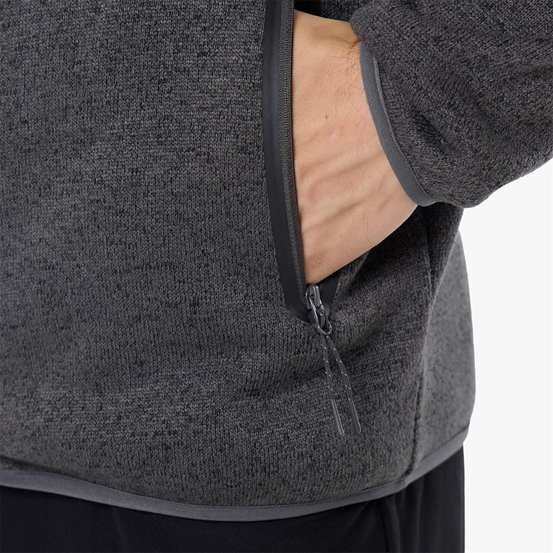 Closure London Mens Tech Knit Zip Through Jacket Slate Grey - Image 5