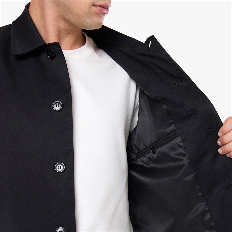 Closure London Mens Smart Mac Coat Black - Image 3