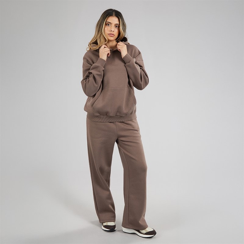 Closure London Womens Core Open Hem Tracksuit Mocha - Image 4