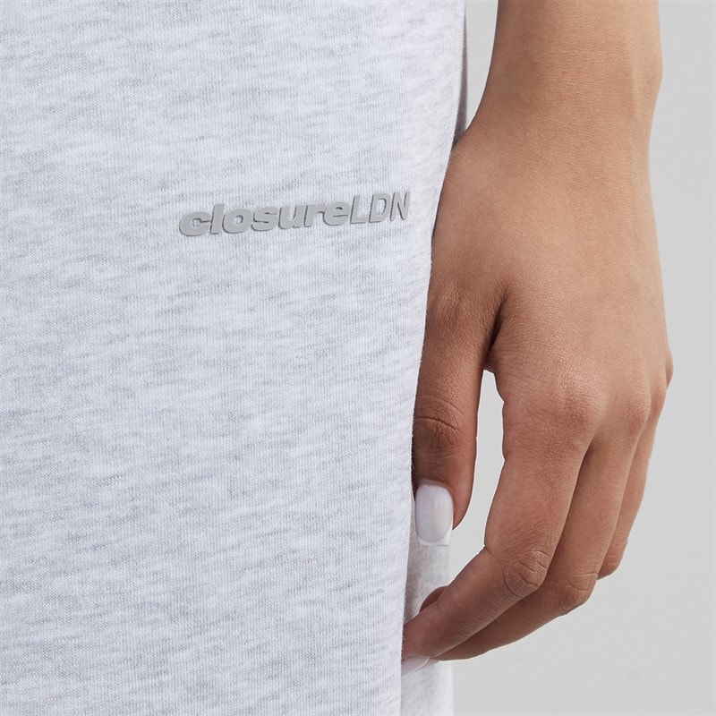 Closure London Womens Core Open Hem Joggers Light Grey Marl - Image 3