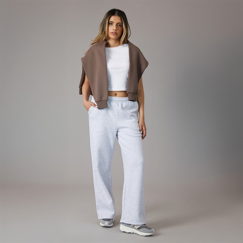 Closure London Womens Core Open Hem Joggers Light Grey Marl - Image 4