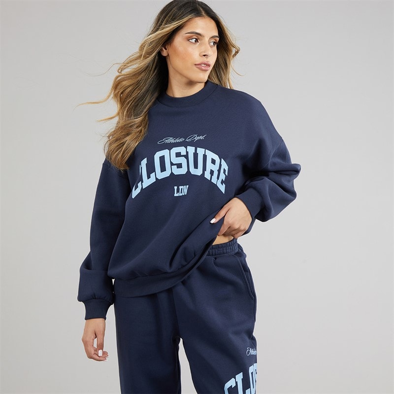 Closure London Womens Varsity Tracksuit Navy - Image 3