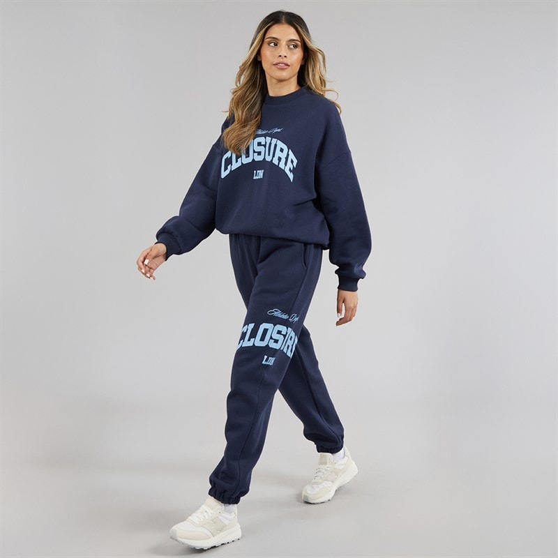 Closure London Womens Varsity Tracksuit Navy - Image 4