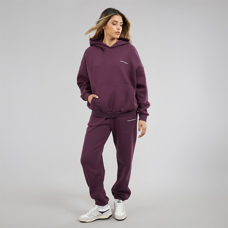 Closure London Womens Core Tracksuit Plum/White - Image 3