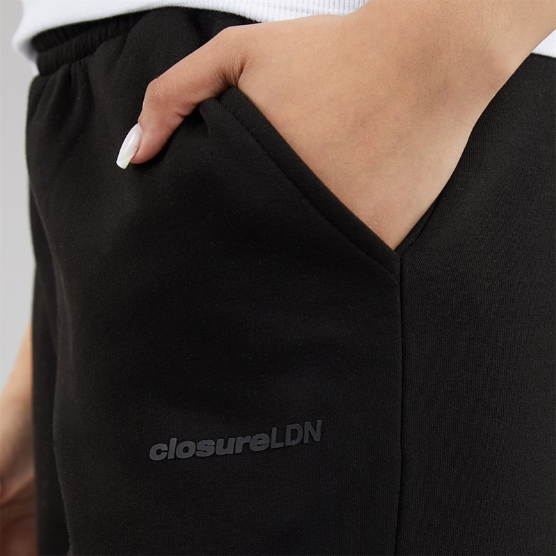 Closure London Womens Core Open Hem Joggers Black - Image 3