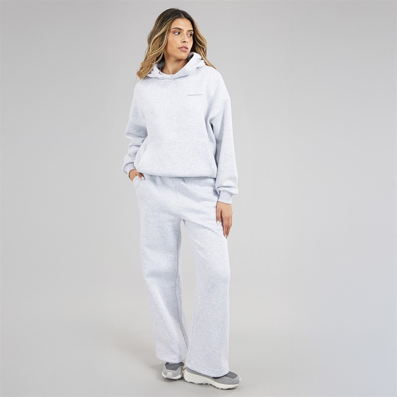 Closure London Womens Core Open Hem Tracksuit Marl/Hot Pink Light Grey - Image 4