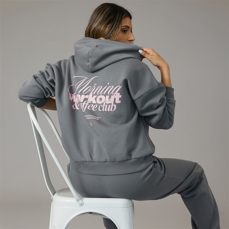 Closure London Womens Workout And Coffee Club Tracksuit Slate Grey