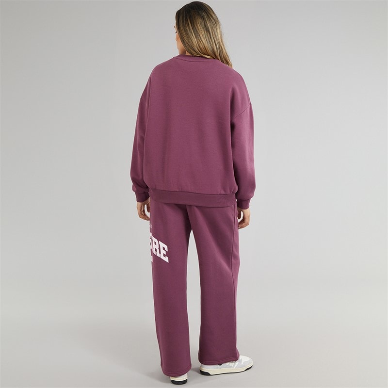 Closure London Womens Varsity Open Hem Tracksuit Raspberry - Image 2