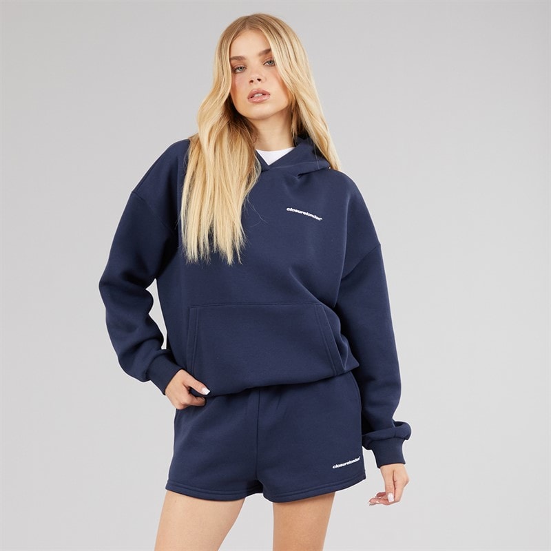 Closure London Womens Hoodie And Shorts Set Navy - Image 2