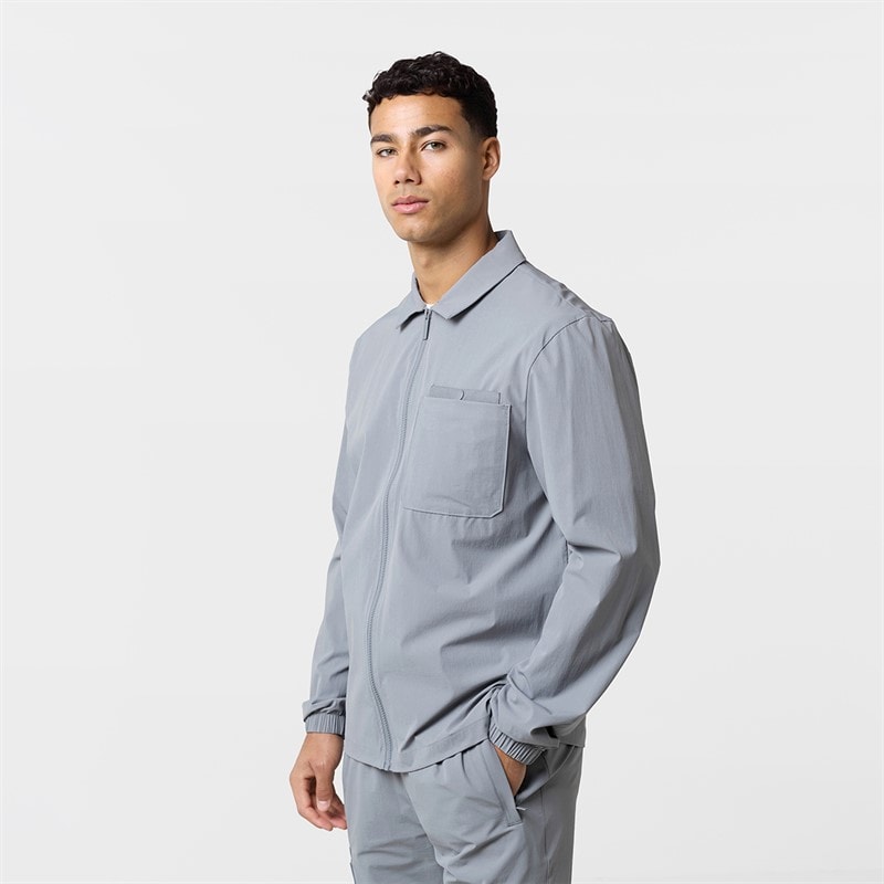 Closure London Mens Closure Tech Overshirt Mid Grey - Image 3