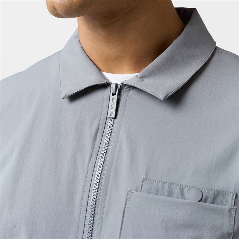Closure London Mens Closure Tech Overshirt Mid Grey - Image 5