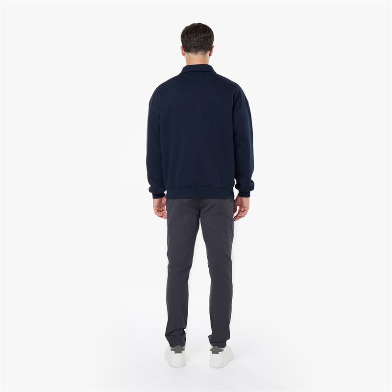 Closure London Mens Closure Quarter Zip Core Funnel Sweatshirt Navy - Image 3