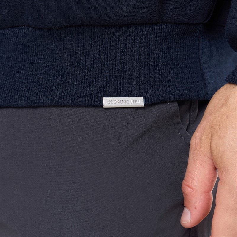 Closure London Mens Closure Quarter Zip Core Funnel Sweatshirt Navy - Image 5