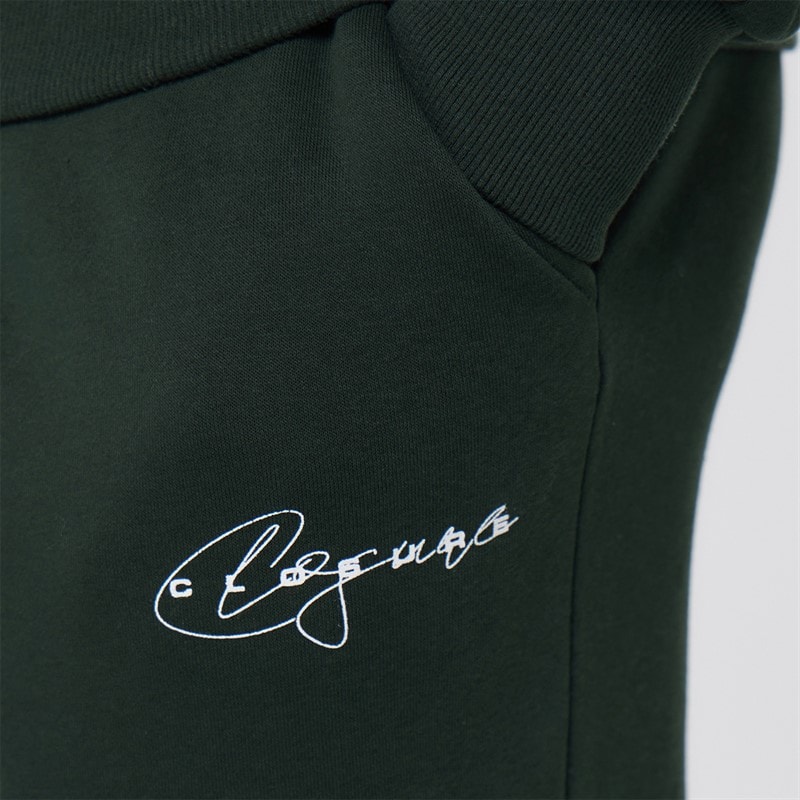 Closure London Mens Closure Signature Studios Open Hem Tracksuit Forest Green - Image 4