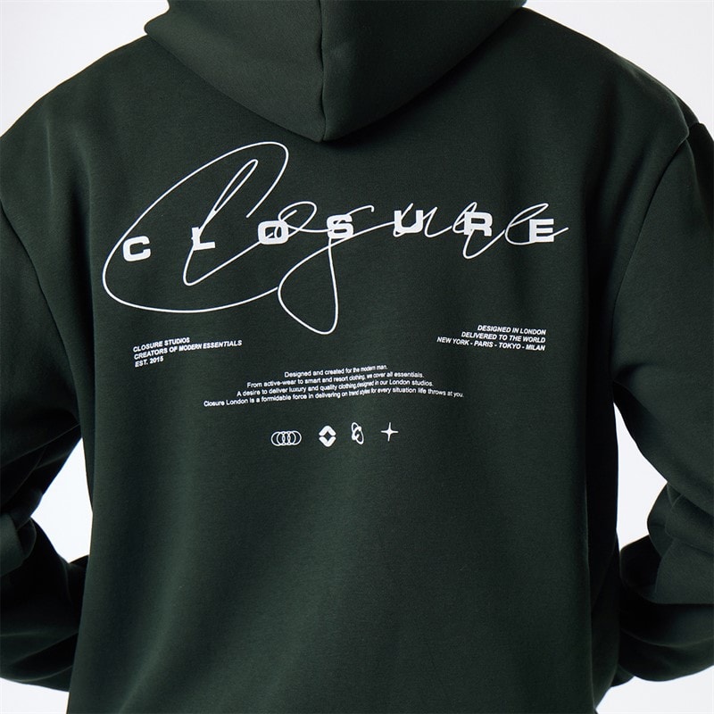 Closure London Mens Closure Signature Studios Open Hem Tracksuit Forest Green - Image 5