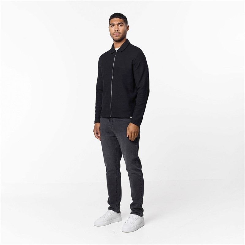 Closure London Mens Closure Zipped Overshirt Black - Image 2