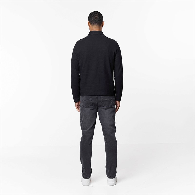 Closure London Mens Closure Zipped Overshirt Black - Image 3
