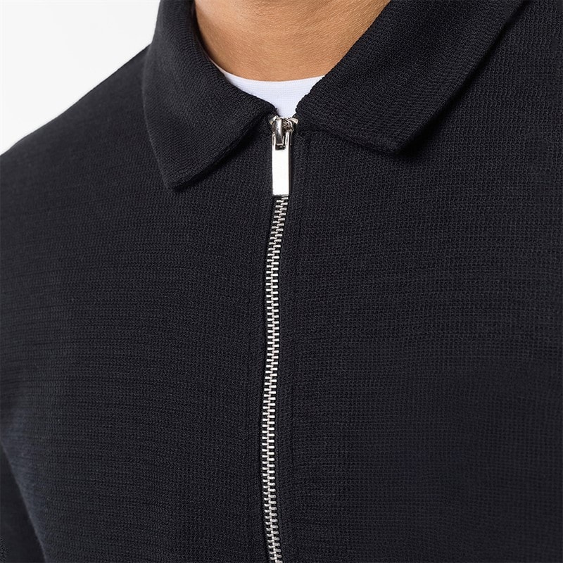 Closure London Mens Closure Zipped Overshirt Black - Image 4