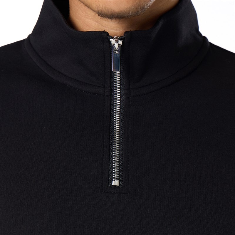 Closure London Mens Closure Quarter Zip Smart Set Black - Image 3