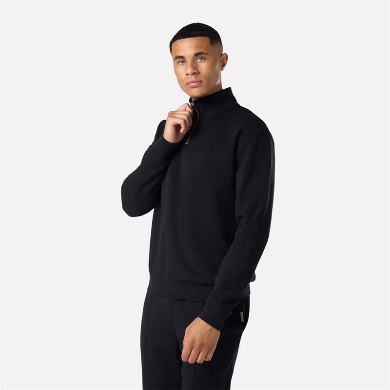 Closure London Mens Closure Quarter Zip Smart Set Black - Image 5
