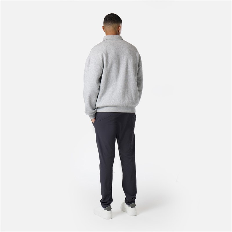 Closure London Mens Closure Quarter Zip Core Funnel Sweatshirt Grey Marl - Image 3