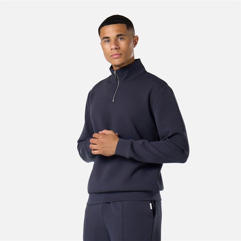 Closure London Mens Closure Quarter Zip Smart Set Navy - Image 5