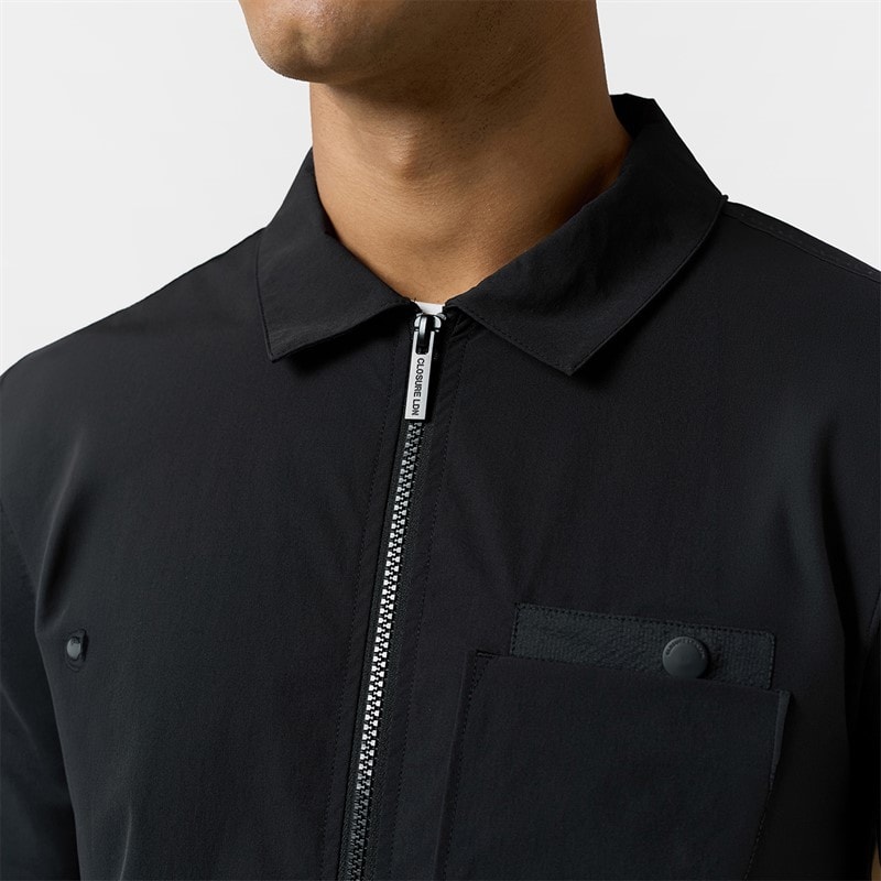 Closure London Mens Closure Tech Overshirt Black - Image 4