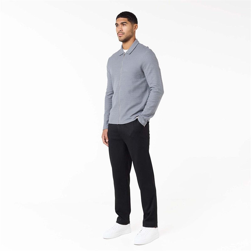 Closure London Mens Closure Zipped Overshirt Mid Grey - Image 2