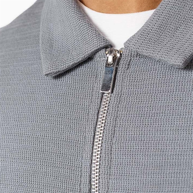 Closure London Mens Closure Zipped Overshirt Mid Grey - Image 4
